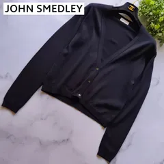 現行タグ ジョンスメドレー エクストラファインメリノウール カーディガン 紺 S