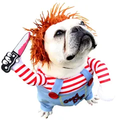 ペット 服 犬 猫 ハロウィン クリスマス コスプレ 衣装 小型 中型 コスチューム (赤白ストライプ, Mサイズ) [赤白ストライプ] [Mサイズ]のサムネイル