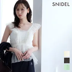【即納】スナイデル SNIDEL トップス 26春夏 Sustainableチュールペプラムブラウス ノースリーブ ミドル丈 シアー swfb261180