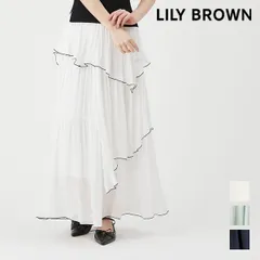 【即納】リリー ブラウン LILY BROWN ボトムス 26春夏 メローフリル光沢シアースカート マキシ丈 フレア フリル lwfs262043