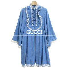 GUCCI グッチ デニムワンピース ワイドスリーブ 膝丈〜ミニ丈 七分袖 