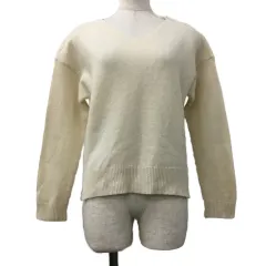 チャオパニック ティピー CIAOPANIC TYPY セーター ニット プルオーバー Vネック 無地 ウール 長袖 ONE 白 ベージュ ホワイト