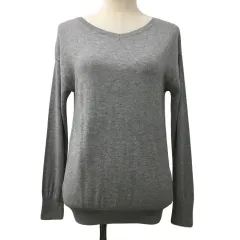 アンタイトル UNTITLED セーター ニット プルオーバー Vネック 無地 ジップ 薄手 長袖 2 グレー 紺 ネイビー