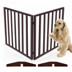 ペットゲート 置くだけ 木製 折りたたみ 自立式 幅調整OK 最大90cm 高さ60cm 犬 猫 室内用 ペットフェンス iimono117のサムネイル