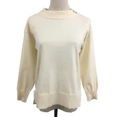 エニィスィス エニシス anySiS セーター ニット ラウンドネック 無地 ケーブル編み 長袖 2 ベージュ