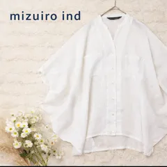 mizuiro ind ミズイロインド リネン100% コクーンブラウス ホワイト ドルマン ワイド 半袖 羽織り ナチュラル 人気