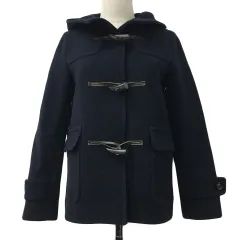 グリーンレーベルリラクシング ユナイテッドアローズ green label relaxing コート ダッフル ウール フード 無地 長袖 36 紺 ネイビー