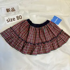 417ファミリアfamiliar80size 現行品　チェックリバーシブルスカート