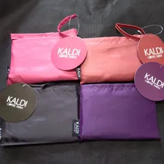 ☆カルディ　エコバッグ４枚（スモーキーピンク・ブラック・オールドローズ・プラム）☆