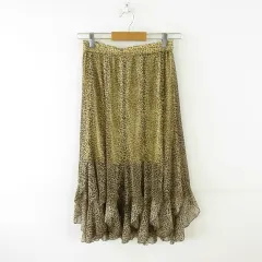 Dance Fashion Pier スカート ひざ丈 チュール レオパード ヒョウ柄 ベージュ 黒 S *A210