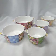 エミリオ・ロバ（Emilio Robba）マルチボウル 5個セット 華やかなパッチワーク風の花柄デザイン﻿ W371のサムネイル