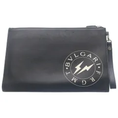 BVLGARI (ブルガリ) ×FRGMT Leather Clutch Bag フラグメント レザー クラッチバッグ ブラックのサムネイル