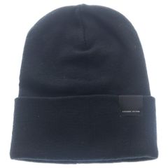美品✨カナダグース ニット帽 ビーニー ウール100% ブラックロゴ