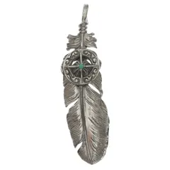 SAAD (サード) Feather Wheel Turquoise Necklace Pendant フェザーホイールターコイズネックレストップ シルバー925のサムネイル