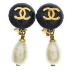 CHANEL (シャネル) ココマーク スイング フェイクパールイヤリング ゴールド GP 96A