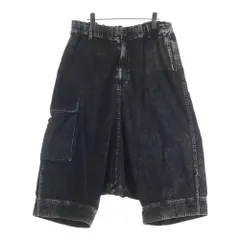 Y's (ワイズ) 8OZ DENIM CHEMICAL WASH HEM CUFFS SAROUEL PANTS エイトオンス ケミカルウォッシュ ヘムカフス サルエルデニムパンツ レディース ブラック YK-P23-008のサムネイル