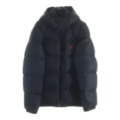 POLO RALPH LAUREN (ポロラルフローレン) スモールポニー エンブロイダリー フード切り替え ダウン パファージャケット フーディ ブラック 0200015460/710810936001のサムネイル