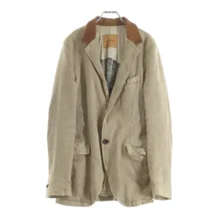 ISAMU KATAYAMA BACKLASH (イサムカタヤマバックラッシュ) 15SS コットンリネン製品染め カーフレザーカラー 1ボタン センターベント シングルジャケット ベージュ 1504-04のサムネイル