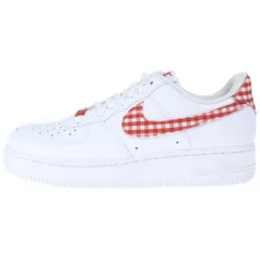 NIKE (ナイキ) AIR FORCE 1 07 ESS TREND DZ2784-101 エアフォース1 07 ミスティックレッド ギンガム ローカットスニーカー ホワイト/レッド US10/28.0cm