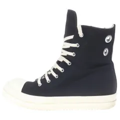 Rick Owens DRKSHDW (リックオウエンス ダークシャドウ) 24AW スニーカーズ サイドジップキャンバスハイカットスニーカー DU02D2800 DOES1 ブラック