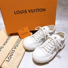 ルイヴィトン LVスクァッド ライン スニーカー デニム 青 25.5cm