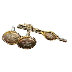 バーバリー BURBERRY カフス セット ネクタイピン シルバーカラー ゴールドカラー ■GY99