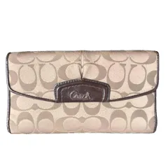 コーチ COACH 長財布 シグネチャー スナップボタン ベージュ ■GY99