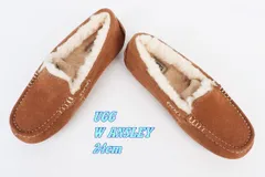 UGG レディース モカシンシューズ W ANSLEY アンスレー 24cm チェスナット 室内履き兼用 ボアシューズ R2603-257