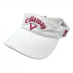 キャロウェイ サンバイザー 白×ピンク 立体ロゴ  FR   ゴルフウェア Callaway
