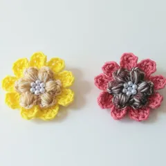 セット１８.お花ブローチ2点
