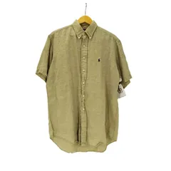 ラルフローレン RALPH LAUREN CLASSIC FIT ポニー 刺繍 S/S ボタンダウン リネン シャツ メンズ import：M 