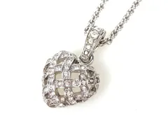 スワロフスキー　SWAROVSKI　クリスタル　メッシュハート　スクリューチェーン ネックレス　シルバーカラー　送料無料