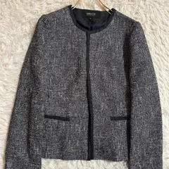 《良品》COMME CA ISM ノーカラージャケット ネイビー 9 フォーマル