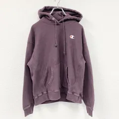 Champion　チャンピオン　リバースウィーブ　スウェットパーカー/フーディー　刺繍ロゴ　現行　深紫　ディープパープル　Lサイズ　古着