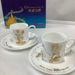 香港ディズニーランド　5 周年　デミタスカップ&ソーサー　2客セット　W517