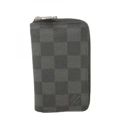 【6dc2413】ルイヴィトン コインケース ダミエ・グラフィット ジッピーコインパース N63076 ブラック【中古】メンズ