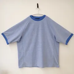 古着　新品タグ付き　NIKO AND メンズ半袖Tシャツ　無字　Mサイズ　ブルー系　水色　ニコアンド　L相当