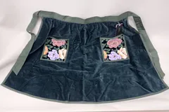 ■未使用 タグ付  Hotman  ホットマン シェニール織刺繍 サロンエプロン■