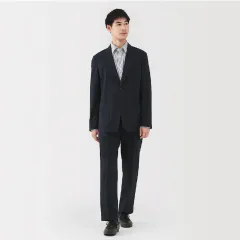 L 無印良品 撥水 ストレッチ セットアップ ブラック