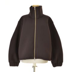 現行 美品ギャザーショートブルゾンスタンドカラー ジップアップ 