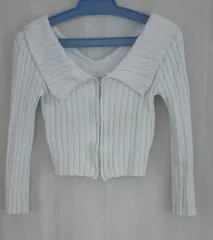 クロップドセーターニット ジップアップ