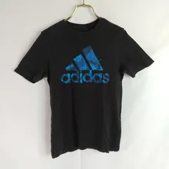 M1-02969 【KIDS】 adidas(アディダス) 半袖Tシャツ (J150)(M相当) /黒 全体的に色あせ有 襟元汚れ有 K-夏
