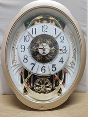 美品】リズム時計 4MN490RH 電波時計 からくり時計 - メルカリ
