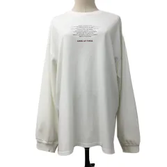 ページボーイ PAGE BOY カットソー Tシャツ プルオーバー クルーネック プリント ロゴ 長袖 F 白 黒 ホワイト ブラック