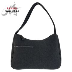 美品 PRADA プラダ テスート 三角ロゴプレート ブラック 黒 シルバー金具 ナイロン /レザー ショルダーバッグ ポシェット 男女兼用 レディース 503494 【中古】 PRADA - PRADA プラダ テスート 三角ロゴプレート ブラック 黒