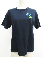 MUVEILミュベール Tシャツ ネイビー 花 刺繍 綿100％ サイズ38 日本製 L03-0416-51のサムネイル