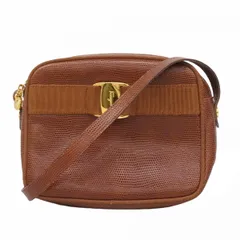 ★SALE【6da0076】サルヴァトーレフェラガモ ショルダーバッグ ヴァラ レザー ブラウン ゴールド金具【中古】レディース