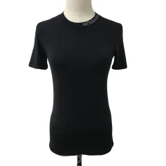 パトリツィアペペ PATRIZIA PEPE Tシャツ カットソー ストレッチ クルーネック 無地 半袖 0 黒 ブラックのサムネイル