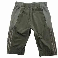 アディダス ハーフパンツ メンズ Lサイズ オリーブグリーン ジャージ素材 切り替えデザイン 短パン スポーツウェア