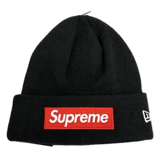 シュプリーム SUPREME ×NEWERA ニューエラ 22AW Box Logo Beanie BLACK ボックス ロゴ刺繍 ビーニー ニットキャップ 黒ブラック ブランド古着ベクトル 中古☆AA★▲■260416